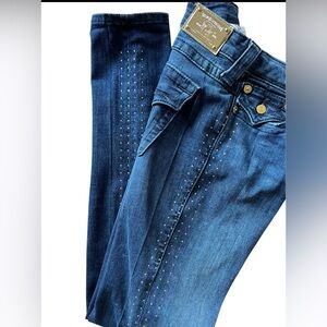TRUE RELIGION Gold Studded Five Pocket Jeans Size 27